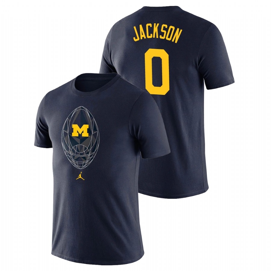 Michigan Wolverines Men's NCAA Giles Jackson #0 Navy Icon Legend College Football T-Shirt OMS5449AK